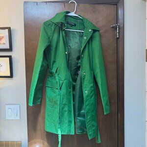 Ellen Tracy Kelly Green Raincoat Jacket